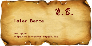 Maler Bence névjegykártya
